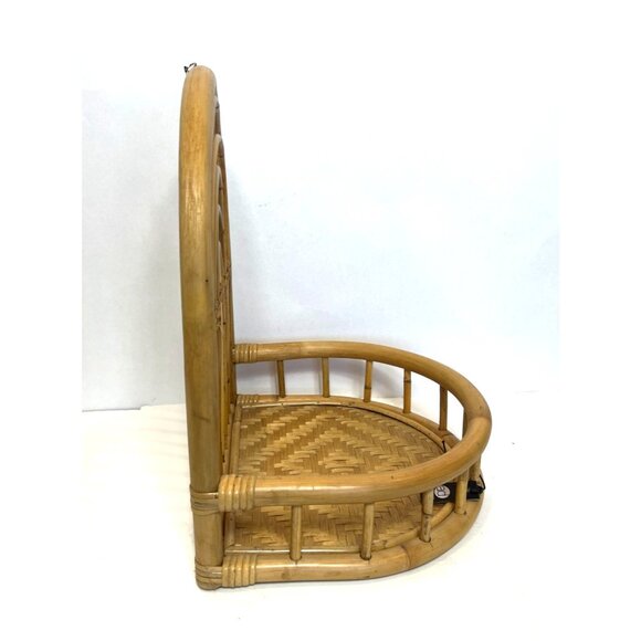 Accent Decor Rattan Rainbow Wall Mount Wicker Shelf & Hanging Basket Organizer - Picture 2 of 8